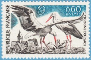 FRANKRIKE 1973 M1831** vit stork 1 kpl