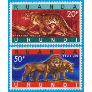 RUANDA URUNDI 1961 M180-1A** leopard lejon 2 kpl