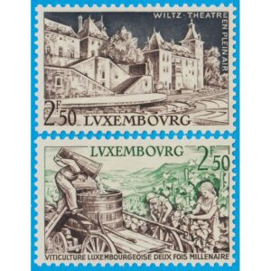 LUXEMBURG 1958 M593-4** friluftsteater – vinodling 2 kpl