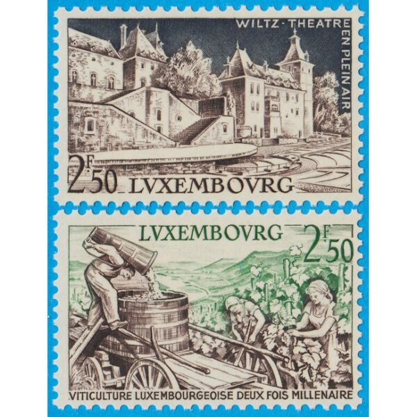 LUXEMBURG 1958 M593-4** friluftsteater - vinodling 2 kpl