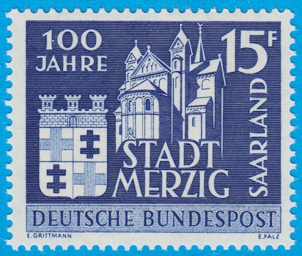 SAAR 1957 M401** staden Merzig - kyrka 1 kpl
