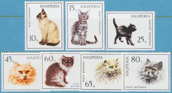 ALBANIEN 1966 M1091-7** katter 7 kpl
