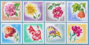 ALBANIEN 1967 M1143-50** blommor 8 kpl