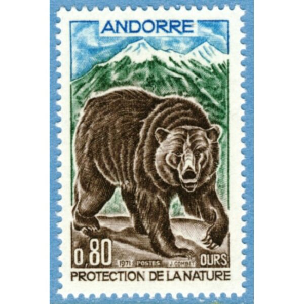 ANDORRA (FR) 1971 M230** björn - Enda i serien med däggdjur