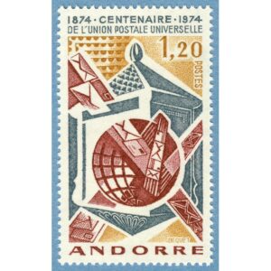 ANDORRA (FR) 1974 M263** UPU 1 kpl