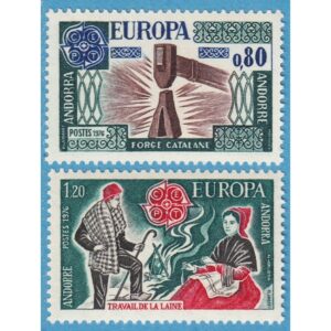 ANDORRA (FR) 1976 M274-5** Europa Cept – konsthantverk 2 kpl