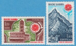 ANDORRA (FR) 1978 M290-1** Europa Cept – kyrka – berg 2 kpl