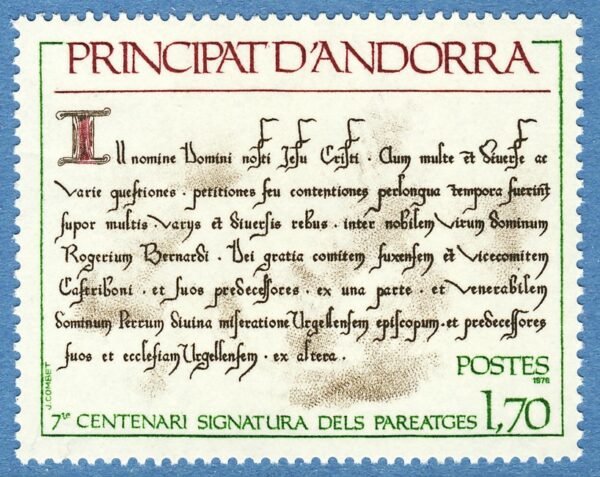 ANDORRA (FR) 1978 M294** Pareagefördraget 1 kpl