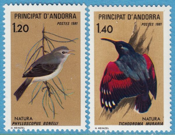 ANDORRA (FR) 1981 M315-6** bergsångare - myrkrypare 2 kpl