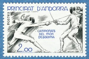 ANDORRA (FR) 1981 M317** fäktnings-VM 1 kpl