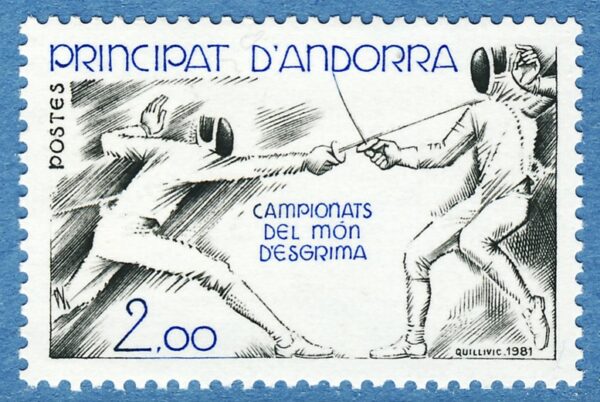 ANDORRA (FR) 1981 M317** fäktnings-VM 1 kpl
