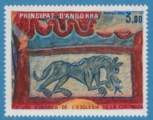 ANDORRA (FR) 1982 M326** fresk med lejon 1 kpl