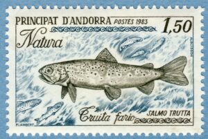 ANDORRA (FR) 1983 M333** Öring, enda fisk i serien