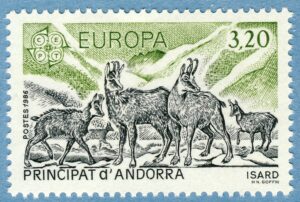 ANDORRA (FR) 1986 M370** Pyreneisk gems, enda däggdjur i serien