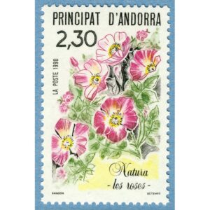 ANDORRA (FR) 1990 M414** rosor, enda blommor i serien