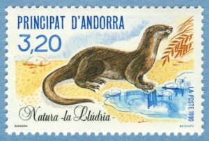ANDORRA (FR) 1990 M415** utter, enda däggdjur i serien
