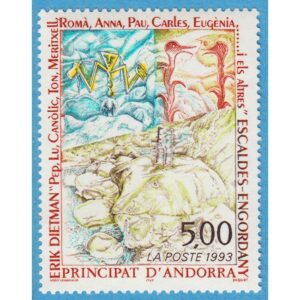 ANDORRA (FR) 1993 M461** konst av Erik Dietman 1 kpl