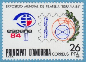 ANDORRA (SP) 1984 M174**frimärksutställning 1 kpl