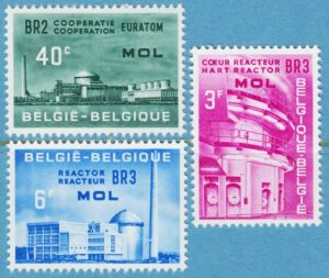 BELGIEN 1961 M1255-7** kärnreaktor – forskningsanläggning i Mol 3 kpl