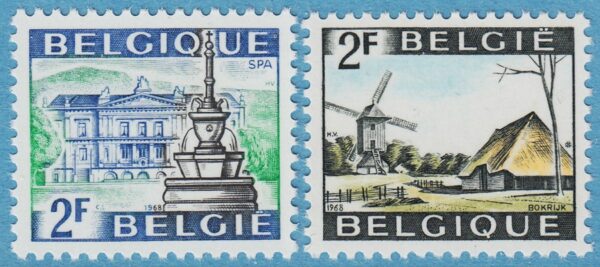 BELGIEN 1968 M1521-2** sevärdigheter 2 kpl