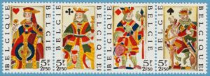 BELGIEN 1973 M1746-9** 4-strip spelkort 4 kpl