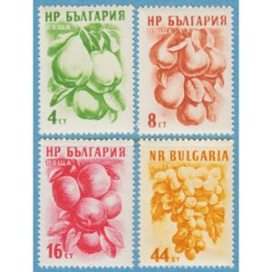 BULGARIEN 1957 M1022-5** kvitten päron äpplen vindruvor 4 kpl