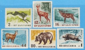 BULGARIEN 1958 M1058-63A** däggdjur 6 kpl – björnen snc