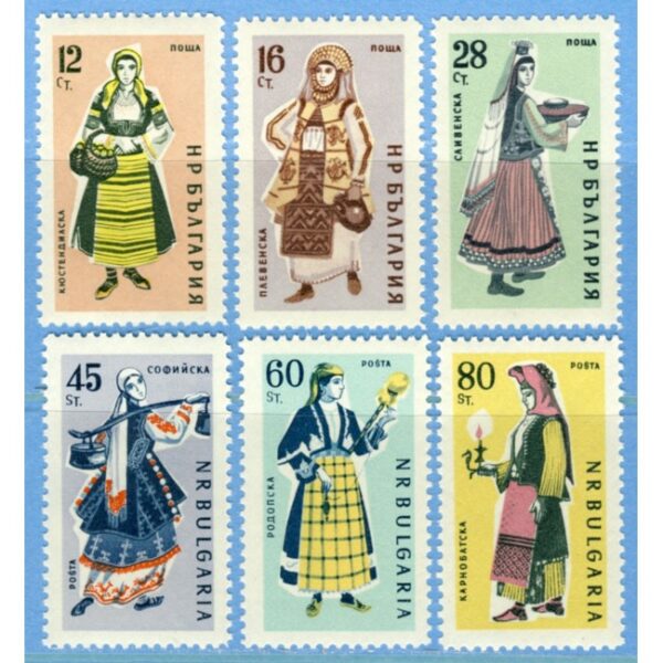 BULGARIEN 1961 M1201-6** folkdräkter 6 kpl