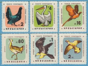 BULGARIEN 1961 M1217-22** fåglar 6 kpl