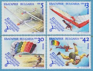 BULGARIEN 1989 M3801-4** segelflyg fallskärmshoppning 4 kpl