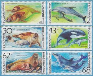 BULGARIEN 1991 M3959-64** havsdäggdjur 6 kpl