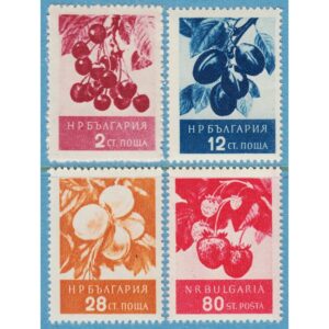 BULGARIEN 1956 M990-3** sötkörsbär plommon persikor jordgubbar 4 kpl