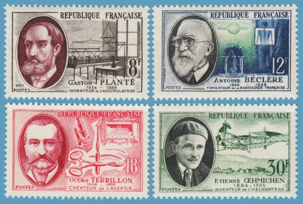 FRANKRIKE 1957 M1124-7** Plante - Beclere - Terrillon - OEhmichen 4 kpl
