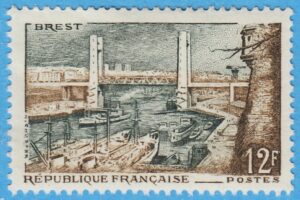FRANKRIKE 1957 M1144** hamnen i Brest med bro 1 kpl