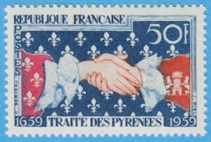 FRANKRIKE 1959 M1265** pyrenefördraget 1 kpl