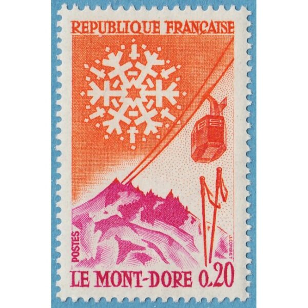 FRANKRIKE 1961 M1360** linbana - snökristall 1 kpl