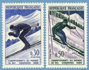 FRANKRIKE 1962 M1379-80** skidsport 2 kpl