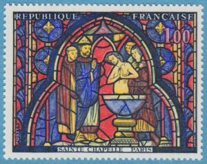 FRANKRIKE 1966 M1559** glasmåleri i Sainte-Chapelle i Paris 1 kpl