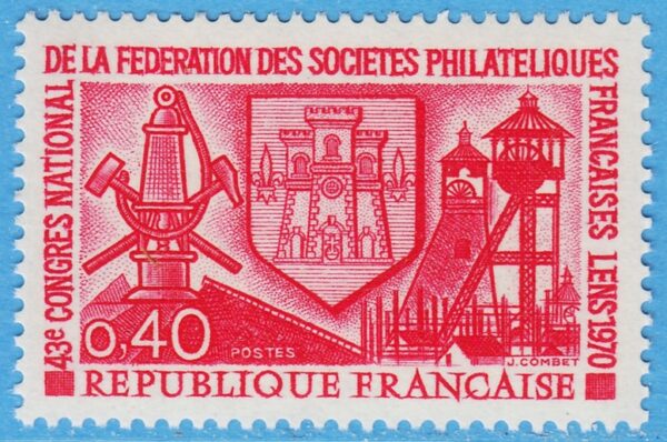 FRANKRIKE 1970 M1714** filatelistkongress - gruvmotiv 1 kpl