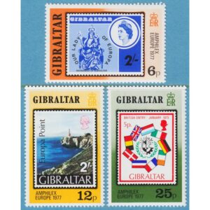 GIBRALTAR 1977 M364-6** AMPHILEX 77 3 kpl