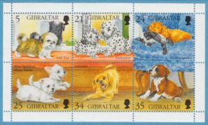 GIBRALTAR 1996 M749-54** hundvalpar 6 kpl