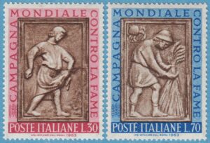ITALIEN 1963 M1140-1** världskampanjen mot hunger 2 kpl