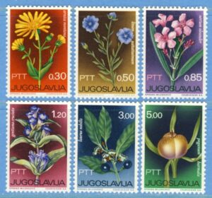 JUGOSLAVIEN 1967 M1200-5** blommor 6 kpl
