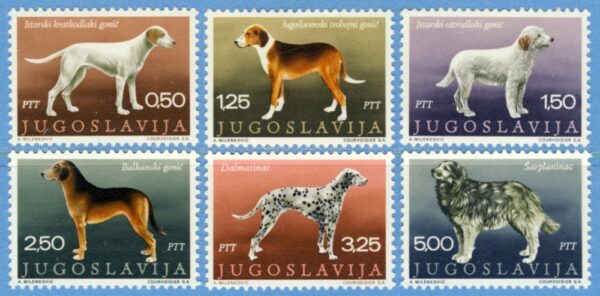 JUGOSLAVIEN 1970 M1390-5** hundar 6 kpl