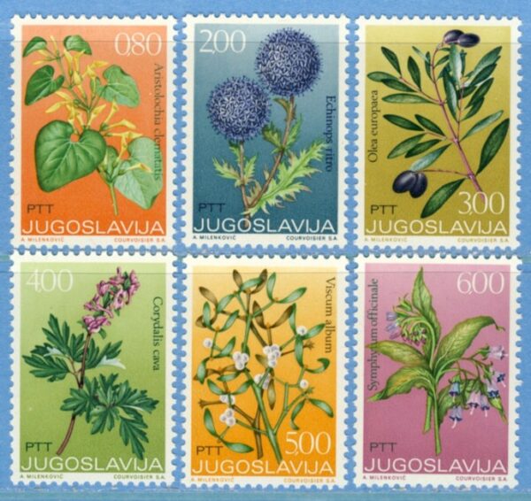 JUGOSLAVIEN 1973 M1510-5** blommor 6 kpl