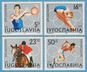 JUGOSLAVIEN 1984 M2048-51** basket – simhopp – hästsport – löpning 4 kpl
