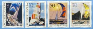 JUGOSLAVIEN 1985 M2115-8** segelbåtar 4 kpl
