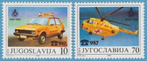 JUGOSLAVIEN 1986 M2146-7** bil – helikopter 2 kpl