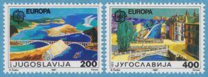 JUGOSLAVIEN 1987 M2219-20** Europa Cept – broar 2 kpl