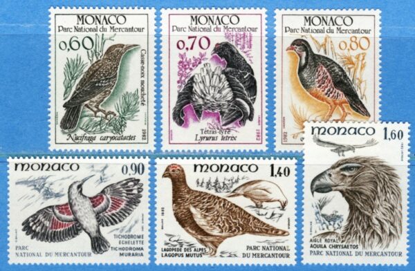 MONACO 1982 M1520-5** fåglar 6 kpl